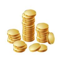 een stapel ronde gouden munten. vectorillustratie. vector