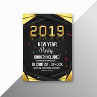 2019 nieuwe jaar partij brochure viering ontwerpsjabloon vector