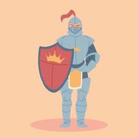 middeleeuwse ridder in harnas, ridderkostuum vector