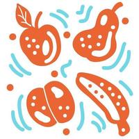 eenvoudig doodle patroon van fruit vector