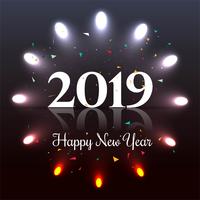 Mooie gelukkige nieuwe jaar 2019 tekst festival achtergrond vector