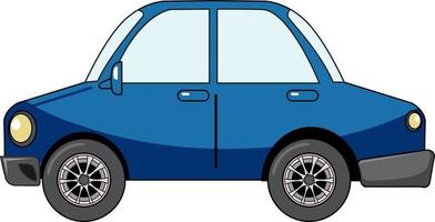 blauwe sedan auto in cartoon stijl geïsoleerd op een witte achtergrond vector