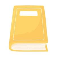 boek gele omslag literatuur pictogram witte achtergrond vector