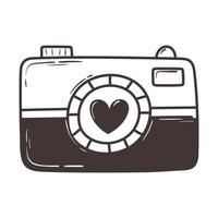 fotocamera liefde romantisch hart doodle pictogram ontwerp