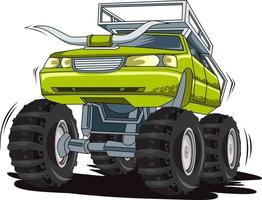 groene monstertruck-handtekening vector