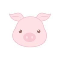 schattig varken gezicht cartoon dier kleur ontwerp vector