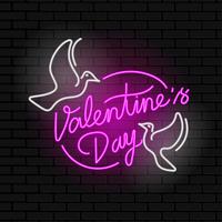 Valentine dag Vintage Neon teken Vector