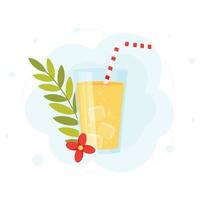 cartoon zomer tropisch drankje limonade. vector illustratie