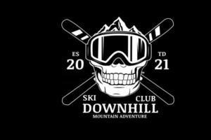 ski club downhill berg avontuur kleur wit vector