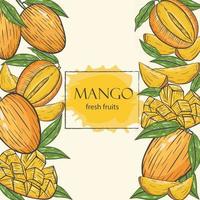 achtergrond met mango vectorillustratie vector