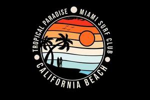 tropisch paradijs Miami surfclub silhouet ontwerp vector