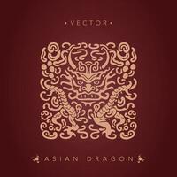 Aziatisch draak Chinese draak totem patroon vector