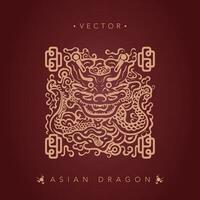 Aziatisch draak Chinese draak totem patroon vector