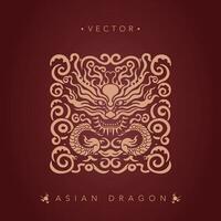 Aziatisch draak Chinese draak totem patroon vector