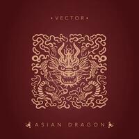 Aziatisch draak Chinese draak totem patroon vector