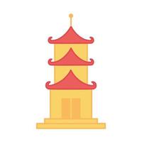 japans tempel oriëntaals element kleurontwerp vector