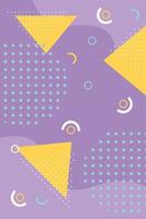 memphis vormen een driehoek 80s 90s stijl abstracte paarse achtergrond vector