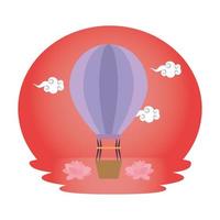 ballon lucht hete vliegende pictogram vector