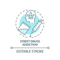 straat drugsverslaving concept icoon vector