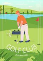 golfclub poster platte vector sjabloon