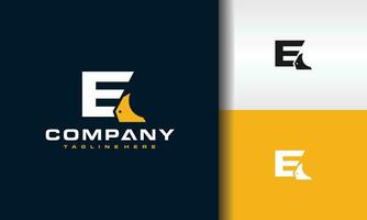 brief e lepel bulldozer logo vector