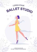 ballet studio poster platte vector sjabloon