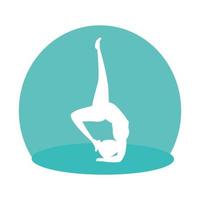 silhouet van vrouw die pilates-positie beoefent vector