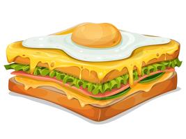 Franse Sandwich met gebakken ei vector