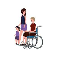 oma in rolstoel met dochter en kleindochter vector