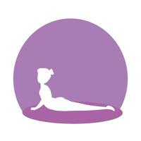 silhouet van vrouw die pilates-positie beoefent vector