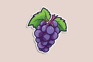 druiven sticker Aan een licht achtergrond vector