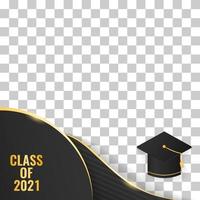 gouden luxeklasse van 2021 afstuderen met dop vectorillustratie vector
