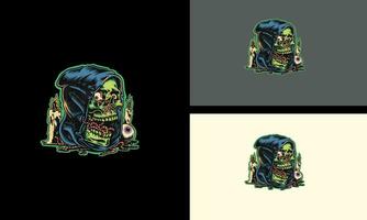 hoofd schedel zombie vector mascotte ontwerp