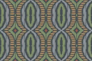motief ikat paisley borduurwerk achtergrond. ikat vector meetkundig etnisch oosters patroon traditioneel. ikat aztec stijl abstract ontwerp voor afdrukken textuur,stof,sari,sari,tapijt.