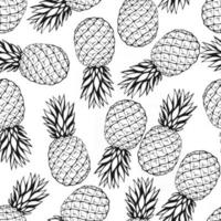 naadloze patroon met hand getrokken fruit elementen ananas. vegetarisch behang. voor designverpakkingen, textiel, achtergrond, ontwerppostkaarten en posters. vector