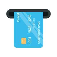 invoegen een credit kaart in een Geldautomaat vector