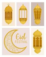 eid festival belettering vector