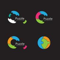 puzzel logo vector icoon