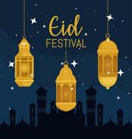 eid festival poster vector