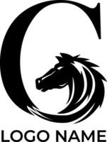 g, c paard eerste brief logo ontwerp vector