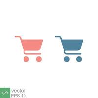 boodschappen doen kar icoon. gemakkelijk vlak stijl. winkel, kopen, web, internetten, karretje, mand, online op te slaan concept. vector illustratie symbool geïsoleerd Aan wit achtergrond. eps 10.