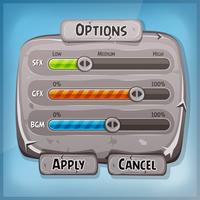 Cartoon Stone Control Panel voor Ui Game vector