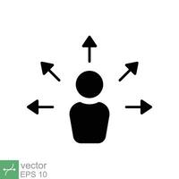 persoonlijk ontwikkeling icoon. gemakkelijk solide stijl. strategie beheer, hoofdstad, menselijk, leiderschap concept. glyph vector illustratie geïsoleerd Aan wit achtergrond. eps 10.