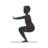 fitness squats silhouet vector