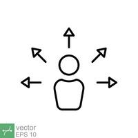 persoonlijk ontwikkeling icoon. gemakkelijk schets stijl. strategie beheer, hoofdstad, menselijk, leiderschap concept. dun lijn vector illustratie geïsoleerd Aan wit achtergrond. eps 10.