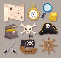 schat piraten elementen vector