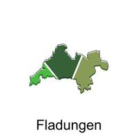 fladungen stad van Duitse kaart vector illustratie, vector sjabloon met schets grafisch schetsen stijl geïsoleerd Aan wit achtergrond