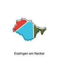 esslingen ben Neckar stad van Duitse kaart vector illustratie, vector sjabloon met schets grafisch schetsen stijl geïsoleerd Aan wit achtergrond