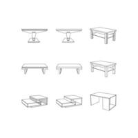 icoon van meubilair verzameling van tafel illustratie vector ontwerp sjabloon, geïsoleerd Aan wit achtergrond