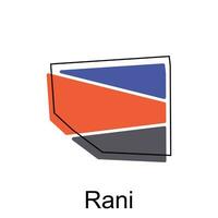 kaart van Rani stad modern schets, hoog gedetailleerd illustratie vector ontwerp sjabloon